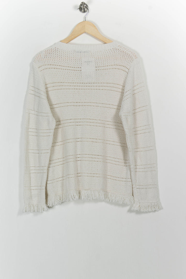 Pull Blanc - Taille XL/42 de la marque La Fée Maraboutée | PARAD102739 - Vendu par Paradigme - Image 4
