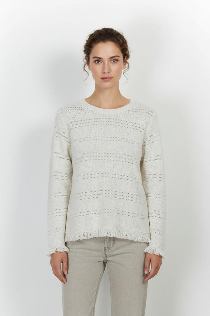 Pull Blanc - Taille XL/42 de la marque La Fée Maraboutée | PARAD102739 - Vendu par Paradigme - Image 1