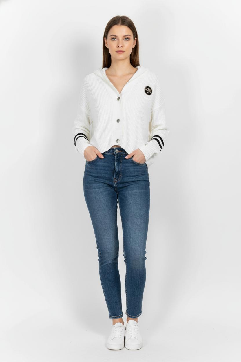 Cardigan Blanc et Noir - Taille XL/42 de la marque I.Code | PARAD102741 - Vendu par Paradigme - Image 1