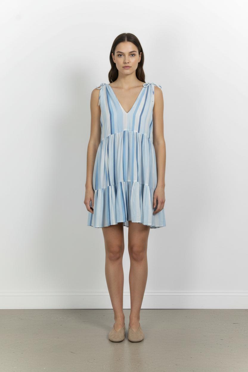 Robe Midi Bleu et Blanc - Taille S/36 de la marque Claudie Pierlot | PARAD102751 - Vendu par Paradigme - Image 1