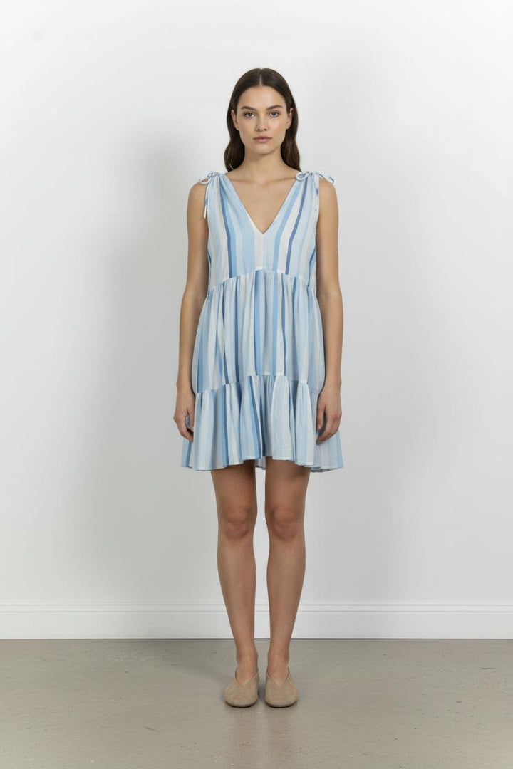 Robe Midi Bleu et Blanc - Taille S/36 de la marque Claudie Pierlot | PARAD102751 - Vendu par Paradigme - Image 1