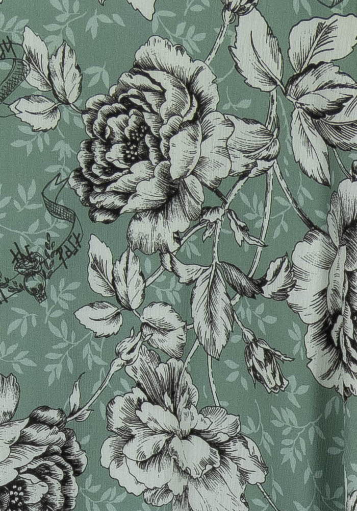 Robe Fleurie Verte et Grise - Taille S/36 de la marque IKKS | PARAD102753 - Vendu par Paradigme - Image 3