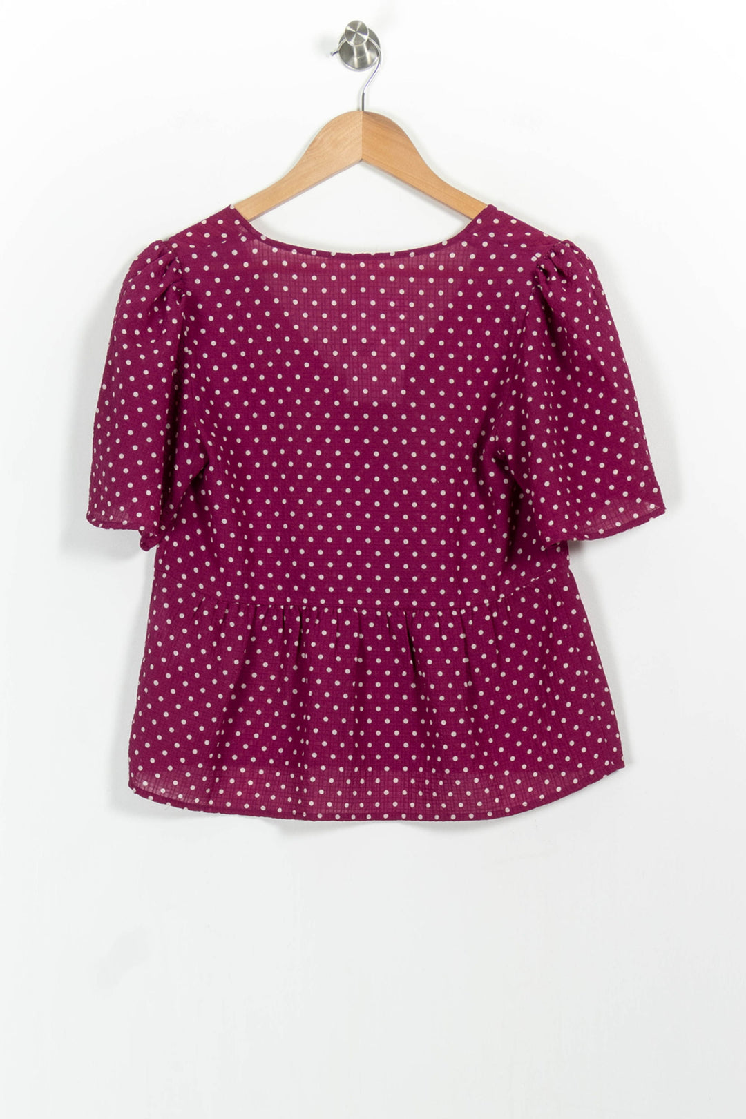Blouse Violette à Pois Blancs - Taille XS/34 de la marque Sézane | PARAD102754 - Vendu par Paradigme - Image 4