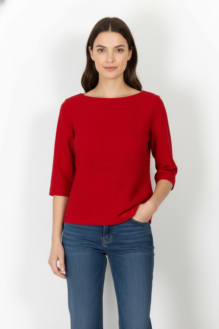 Blouse Rouge - Taille M/38 de la marque Claudie Pierlot | PARAD102757 - Vendu par Paradigme - Image 1