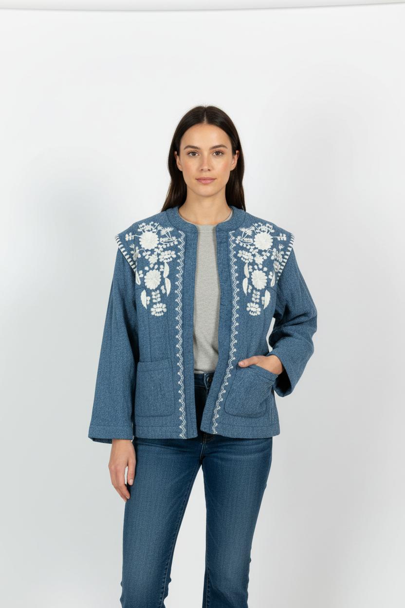 Veste Bleue et Blanche - Taille XS/34 de la marque Louise Misha | PARAD102776 - Vendu par Paradigme - Image 1