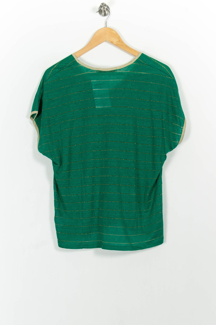 Tee-shirt Vert et Beige - Taille M/38 de la marque La Fée Maraboutée | PARAD102799 - Vendu par Paradigme - Image 4