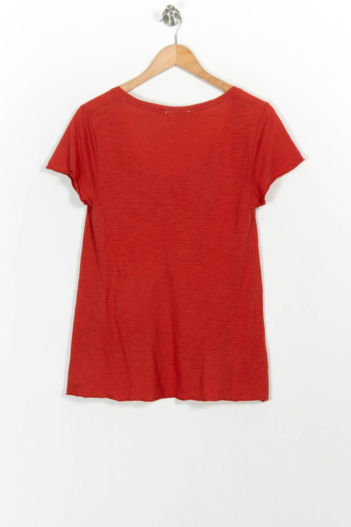 Tee-shirt Rouge - Taille S/36 de la marque American Vintage | PARAD102801 - Vendu par Paradigme - Image 4