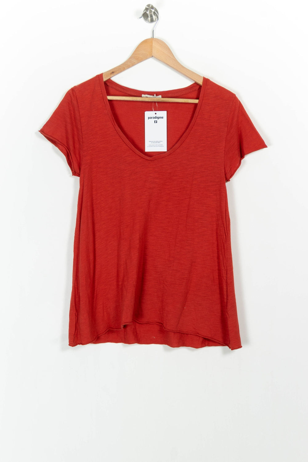Tee-shirt Rouge - Taille S/36 de la marque American Vintage | PARAD102801 - Vendu par Paradigme - Image 2