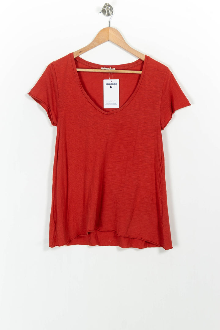 Tee-shirt Rouge - Taille S/36 de la marque American Vintage | PARAD102801 - Vendu par Paradigme - Image 2