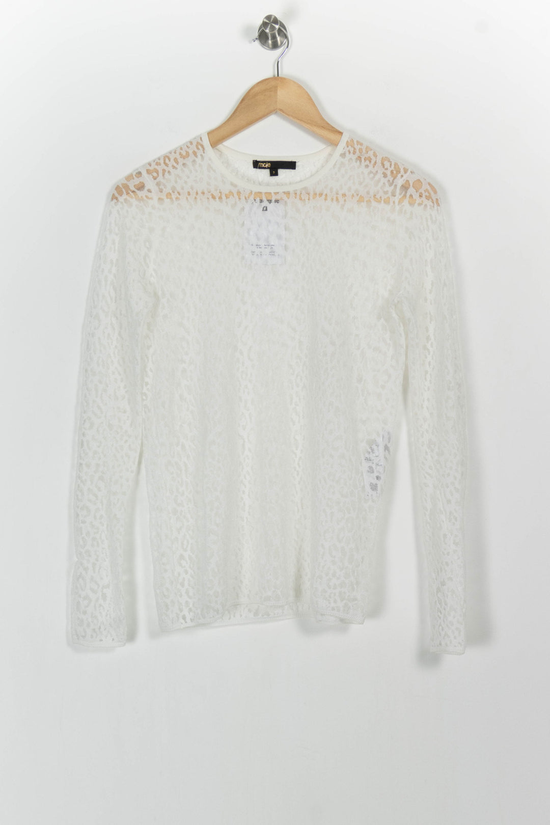 Pull Blanc - Taille M/38 de la marque Maje | PARAD102803 - Vendu par Paradigme - Image 2