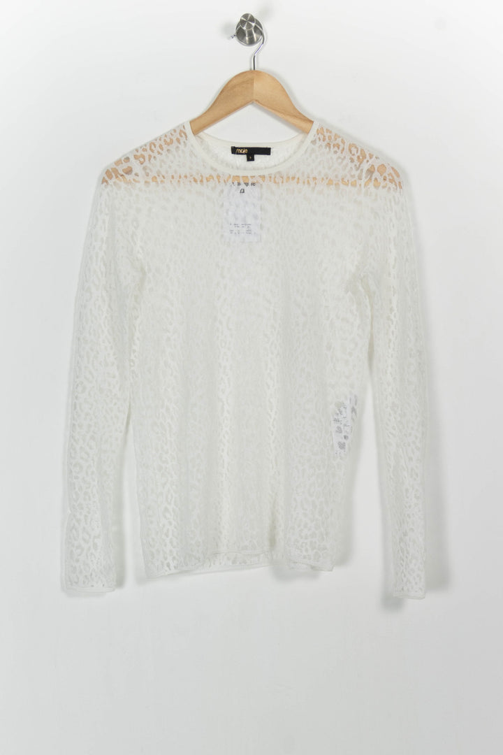 Pull Blanc - Taille M/38 de la marque Maje | PARAD102803 - Vendu par Paradigme - Image 2