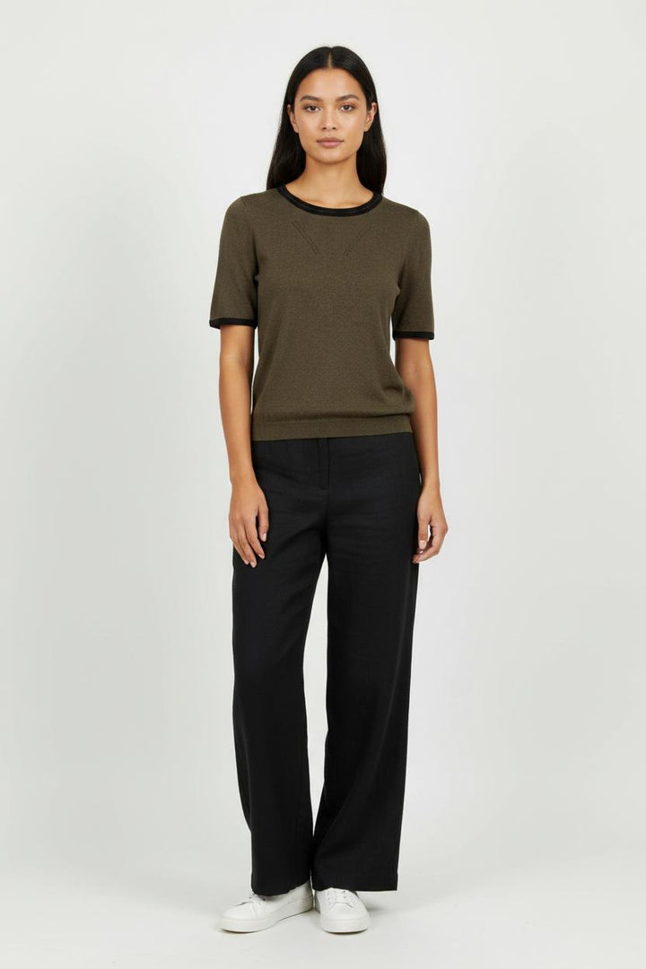 Pull Manche Courte Vert et Noir - Taille S/36 de la marque Kookai | PARAD102808 - Vendu par Paradigme - Image 1