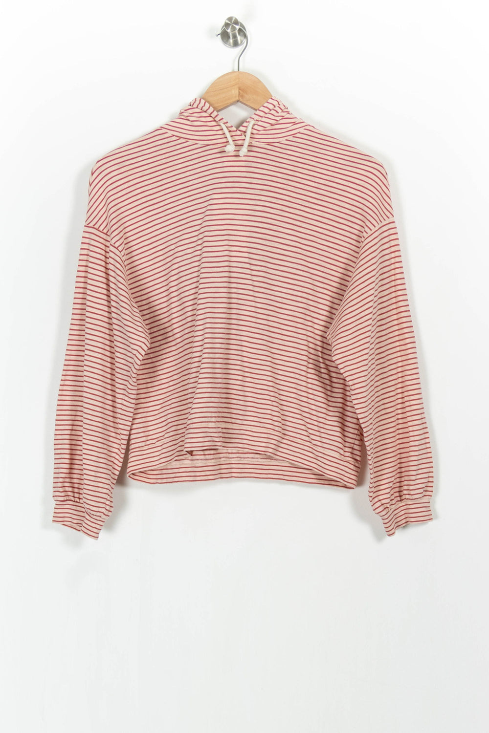 Sweat à Capuche Rayé Rose et Blanc - Taille XS/34 de la marque Des petits hauts | PARAD102817 - Vendu par Paradigme - Image 2