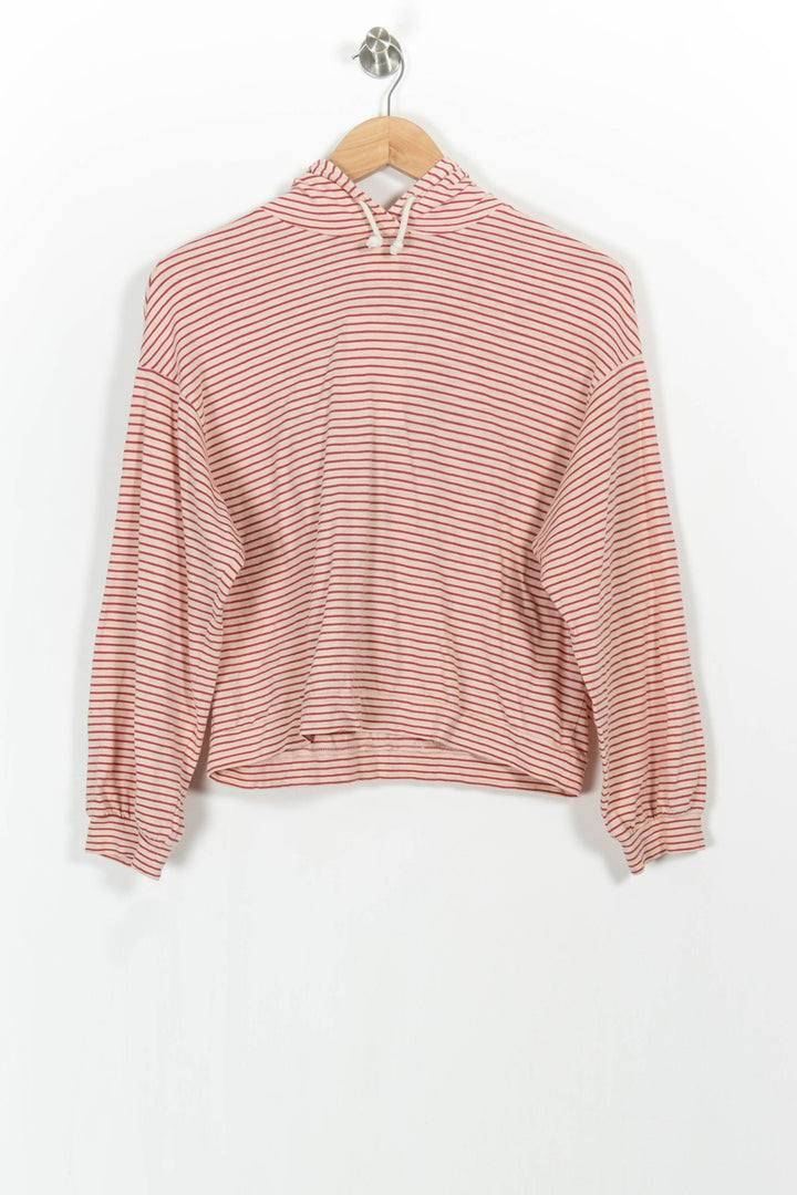 Sweat à Capuche Rayé Rose et Blanc - Taille XS/34 de la marque Des petits hauts | PARAD102817 - Vendu par Paradigme - Image 2