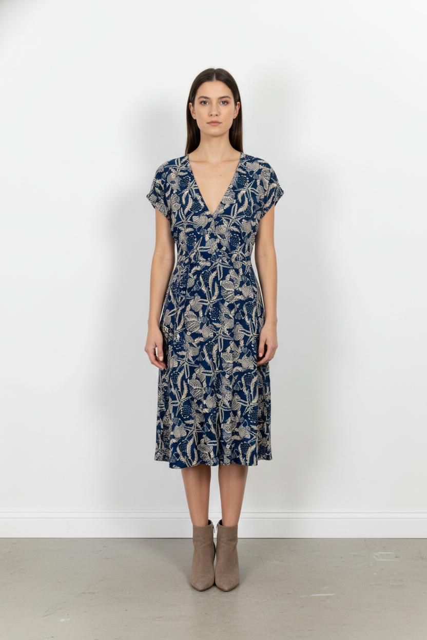 Robe Midi Bleu et Beige - Taille XS/34 de la marque Marie Sixtine | PARAD102818 - Vendu par Paradigme - Image 1