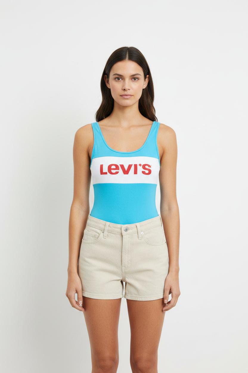 Body Bleu et Blanc - Taille S/36 de la marque Levi's | PARAD102822 - Vendu par Paradigme - Image 1