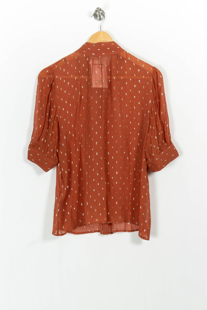 Blouse Orange - Taille M/38 de la marque ba&sh | PARAD102831 - Vendu par Paradigme - Image 4
