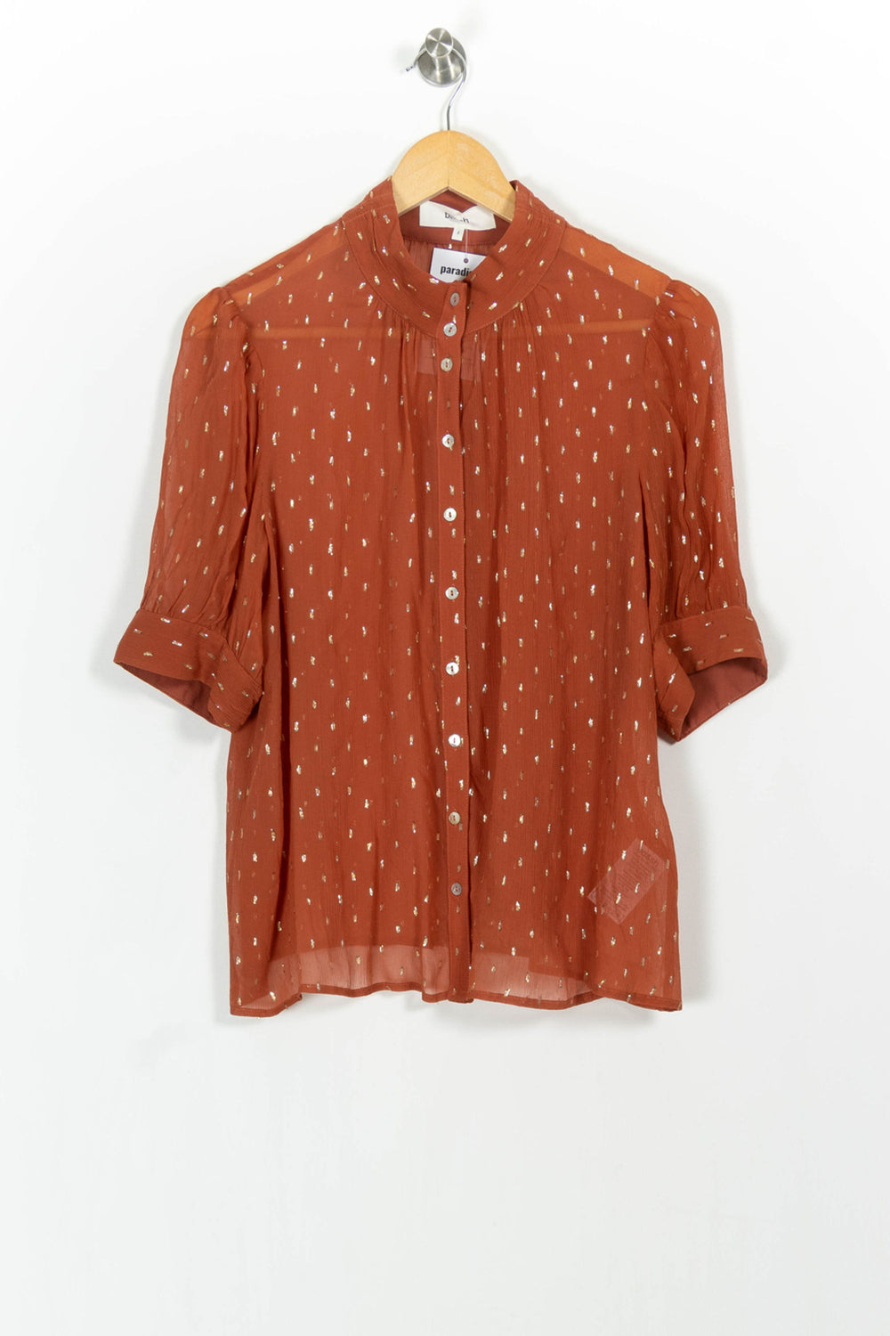 Blouse Orange - Taille M/38 de la marque ba&sh | PARAD102831 - Vendu par Paradigme - Image 2