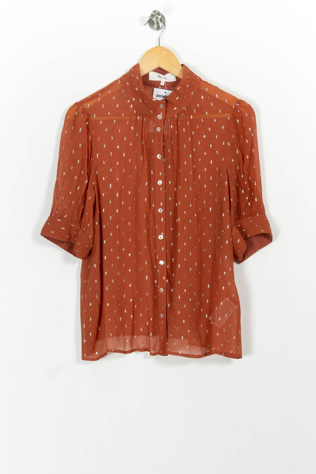 Blouse Orange - Taille M/38 de la marque ba&sh | PARAD102831 - Vendu par Paradigme - Image 2