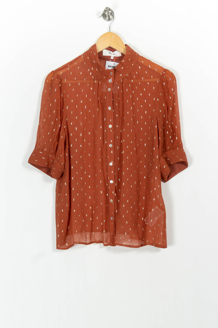 Blouse Orange - Taille M/38 de la marque ba&sh | PARAD102831 - Vendu par Paradigme - Image 2