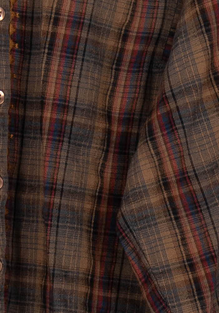 Chemise à Carreaux Marron et Rouge - Taille M/38 de la marque ba&sh | PARAD102832 - Vendu par Paradigme - Image 3