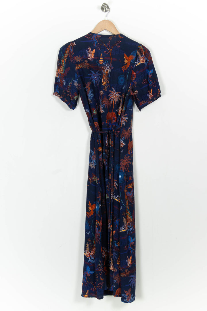 Robe Longue Bleu et Orange - Taille L/40 de la marque La Fée Maraboutée | PARAD102846 - Vendu par Paradigme - Image 4