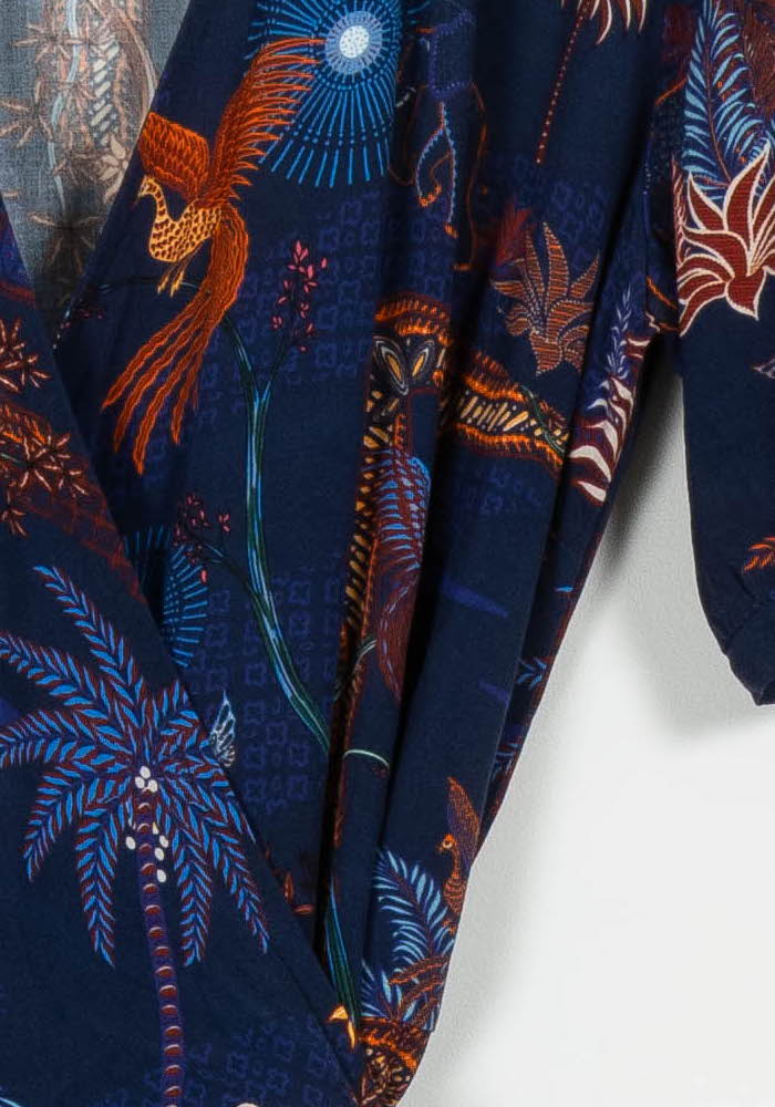 Robe Longue Bleu et Orange - Taille L/40 de la marque La Fée Maraboutée | PARAD102846 - Vendu par Paradigme - Image 3