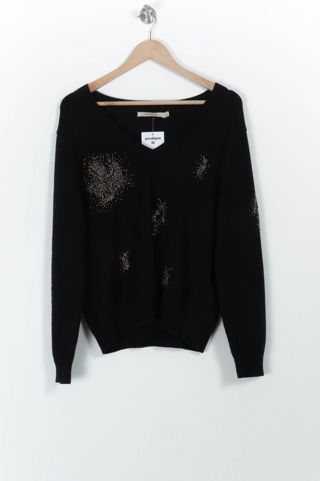 Pull Noir - Taille L/40 de la marque La Fée Maraboutée | PARAD102848 - Vendu par Paradigme - Image 2