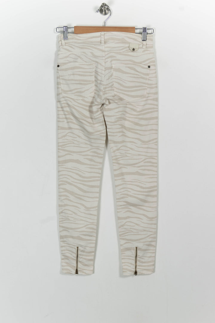 Jean Beige et Blanc - Taille XS/34 de la marque IKKS | PARAD102860 - Vendu par Paradigme - Image 4
