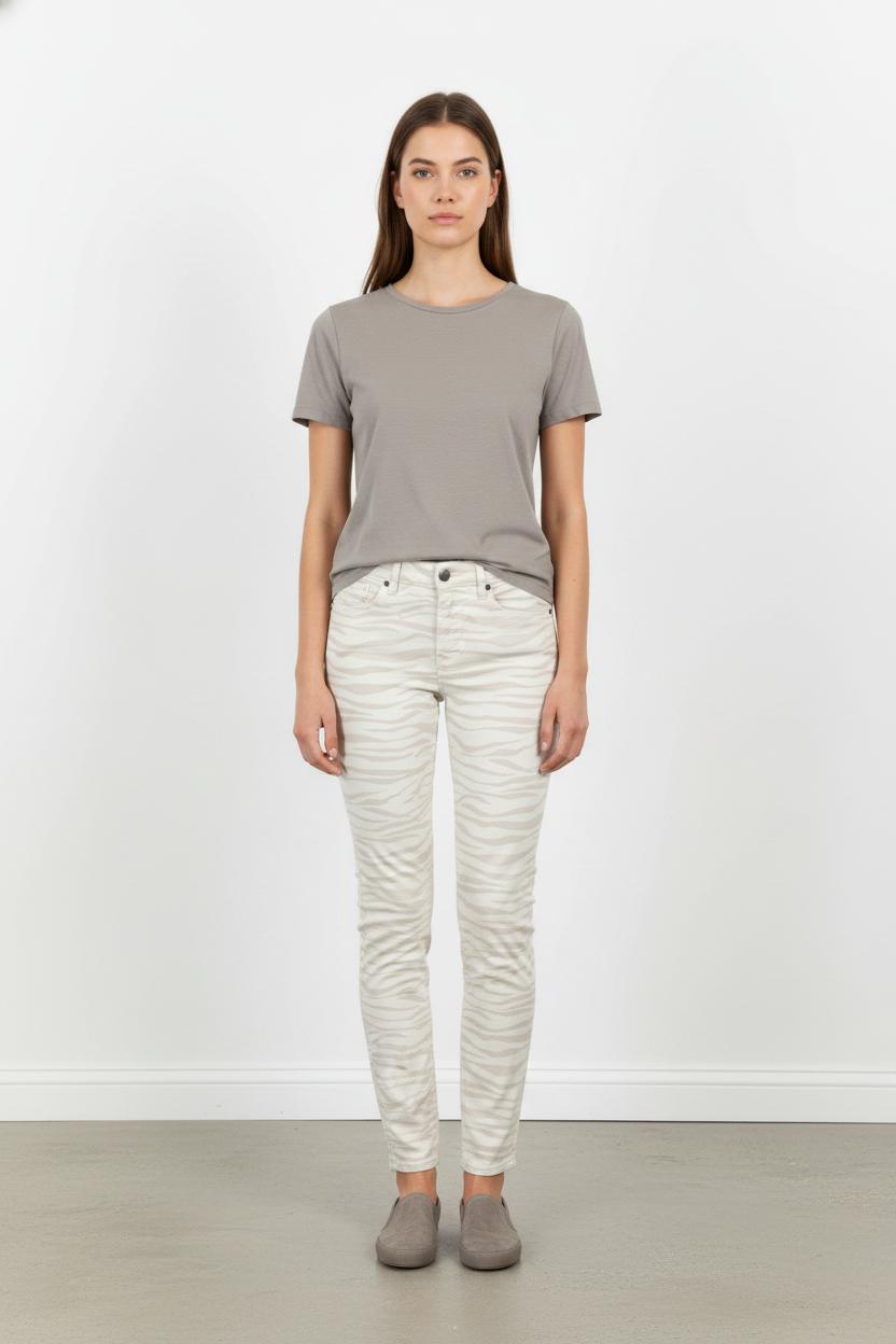 Jean Beige et Blanc - Taille XS/34 de la marque IKKS | PARAD102860 - Vendu par Paradigme - Image 1