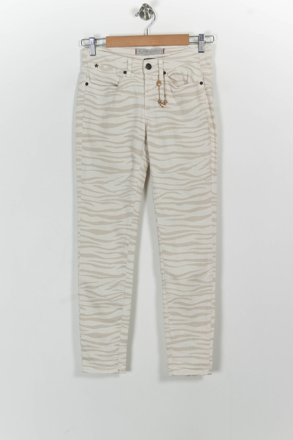 Jean Beige et Blanc - Taille XS/34 de la marque IKKS | PARAD102860 - Vendu par Paradigme - Image 2