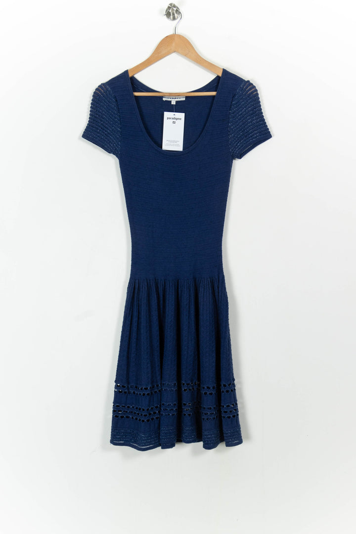 Robe Courte Bleue - Taille S/36 de la marque Sandro | PARAD102869 - Vendu par Paradigme - Image 2