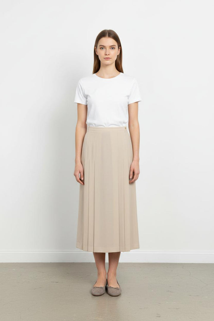 Jupe Plissée Beige - Taille M/38 de la marque Maison 123 | PARAD102871 - Vendu par Paradigme - Image 1