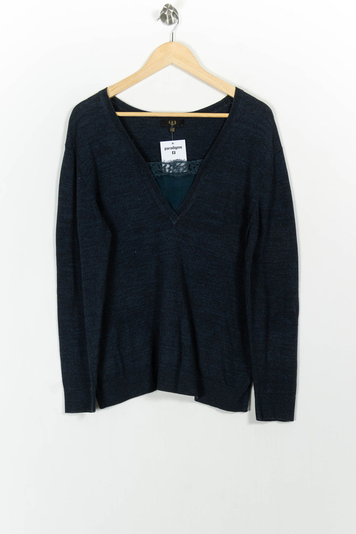 Pull Bleu - Taille XXL/44 de la marque Maison 123 | PARAD102909 - Vendu par Paradigme - Image 2