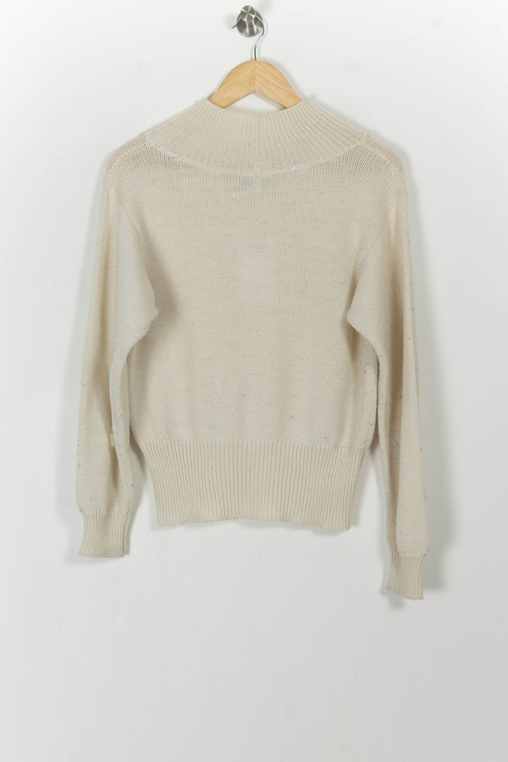 Pull Blanc - Taille S/36 de la marque Caroll | PARAD102910 - Vendu par Paradigme - Image 4