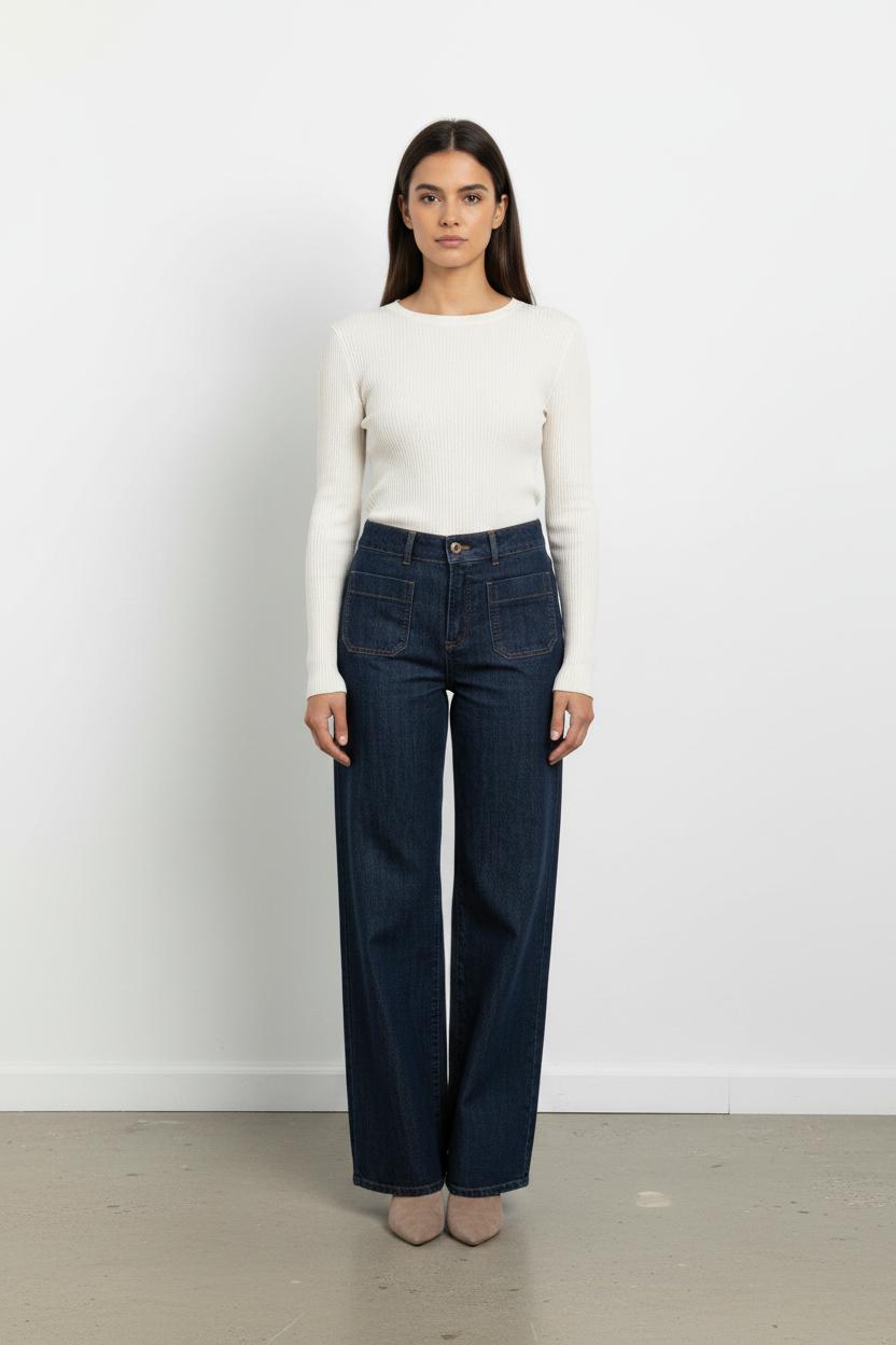 Jean Large Bleu - Taille S/36 de la marque Emile & Ida | PARAD102915 - Vendu par Paradigme - Image 1
