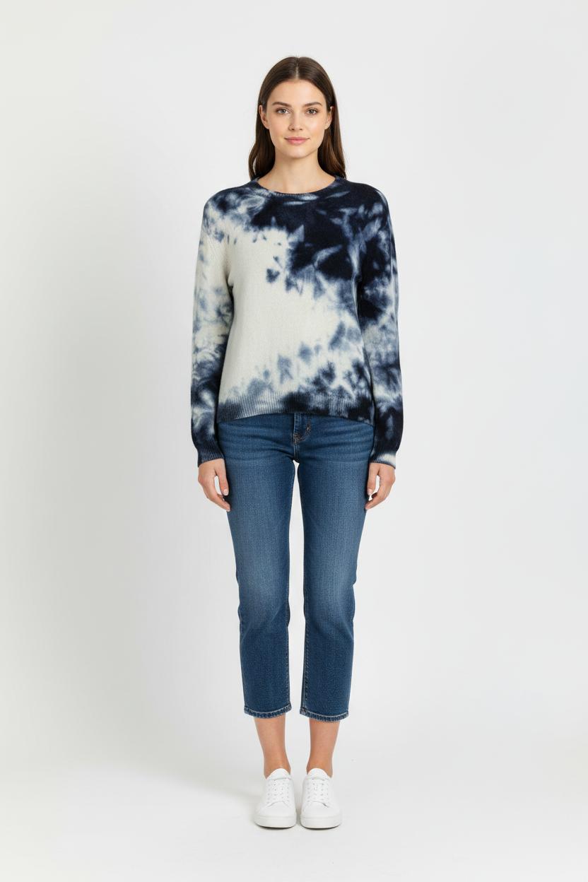 Pull Bleu et Blanc - Taille S/36 de la marque Majestic Filatures | PARAD102922 - Vendu par Paradigme - Image 1
