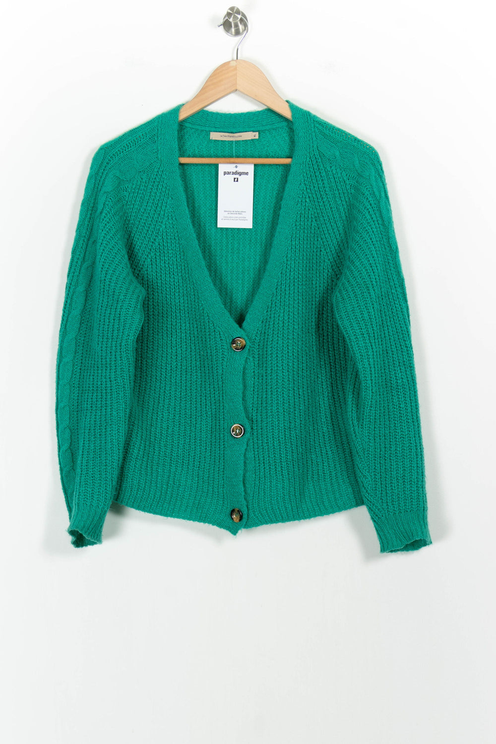 Cardigan Vert - Taille XL/42 de la marque La Fée Maraboutée | PARAD102925 - Vendu par Paradigme - Image 2