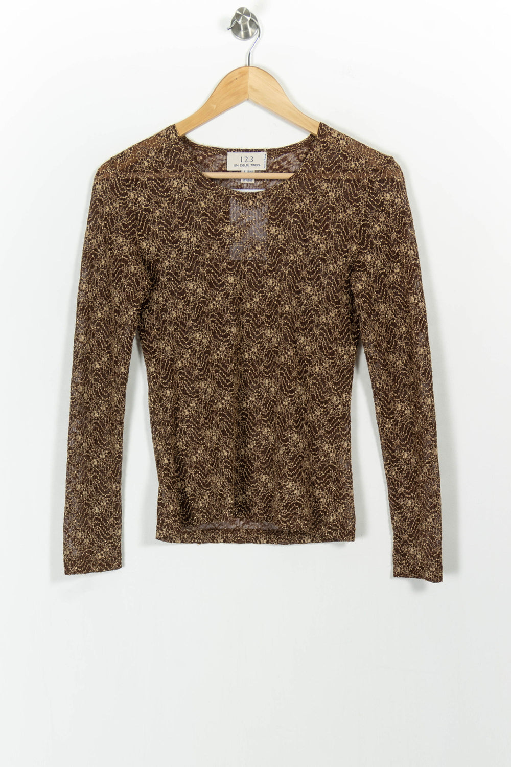 Top Marron et Beige - Taille M/38 de la marque Maison 123 | PARAD102933 - Vendu par Paradigme - Image 2