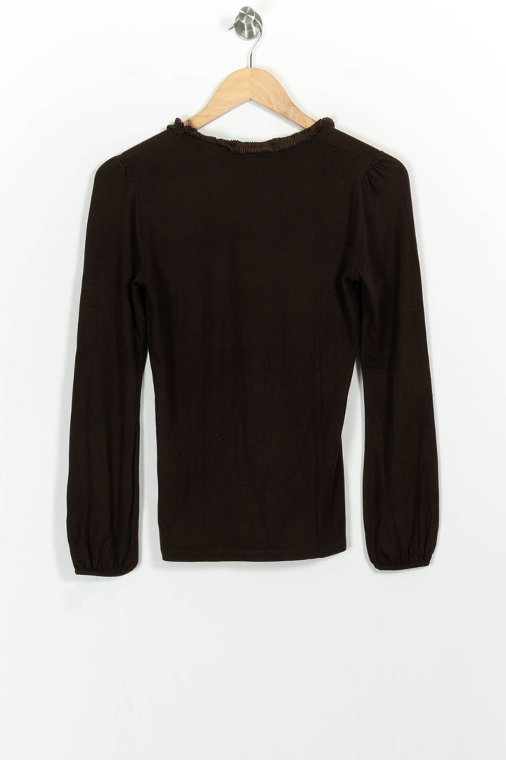 T-shirt Manche Longue Marron - Taille S/36 de la marque Gerard Darel | PARAD102934 - Vendu par Paradigme - Image 4