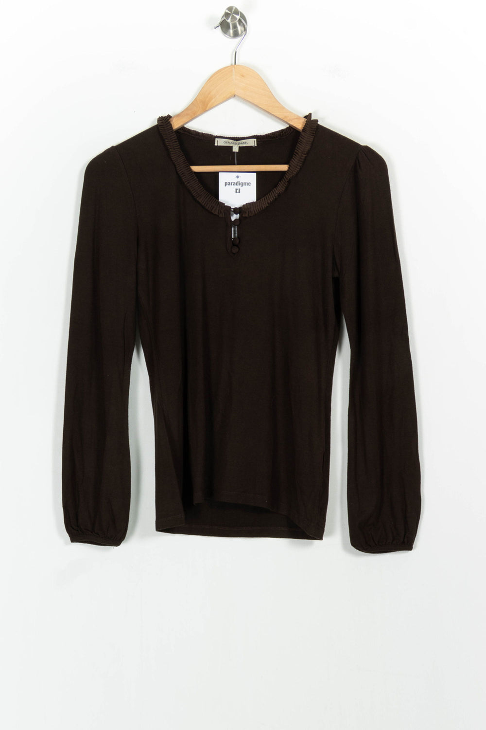 T-shirt Manche Longue Marron - Taille S/36 de la marque Gerard Darel | PARAD102934 - Vendu par Paradigme - Image 2