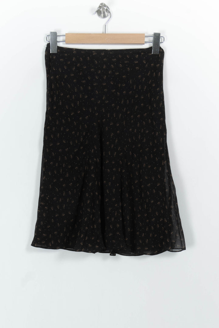 Jupe Midi Noire et Marron - Taille M/38 de la marque Caroll | PARAD102935 - Vendu par Paradigme - Image 4