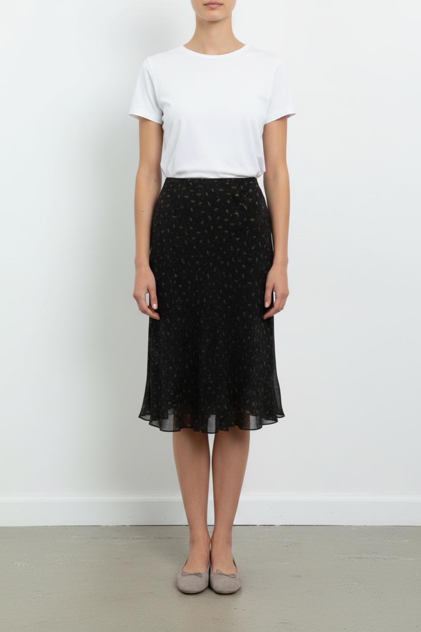 Jupe Midi Noire et Marron - Taille M/38 de la marque Caroll | PARAD102935 - Vendu par Paradigme - Image 1