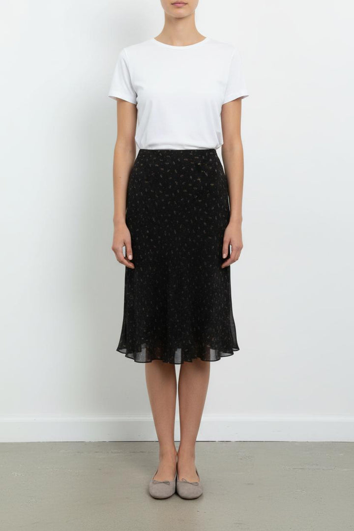 Jupe Midi Noire et Marron - Taille M/38 de la marque Caroll | PARAD102935 - Vendu par Paradigme - Image 1