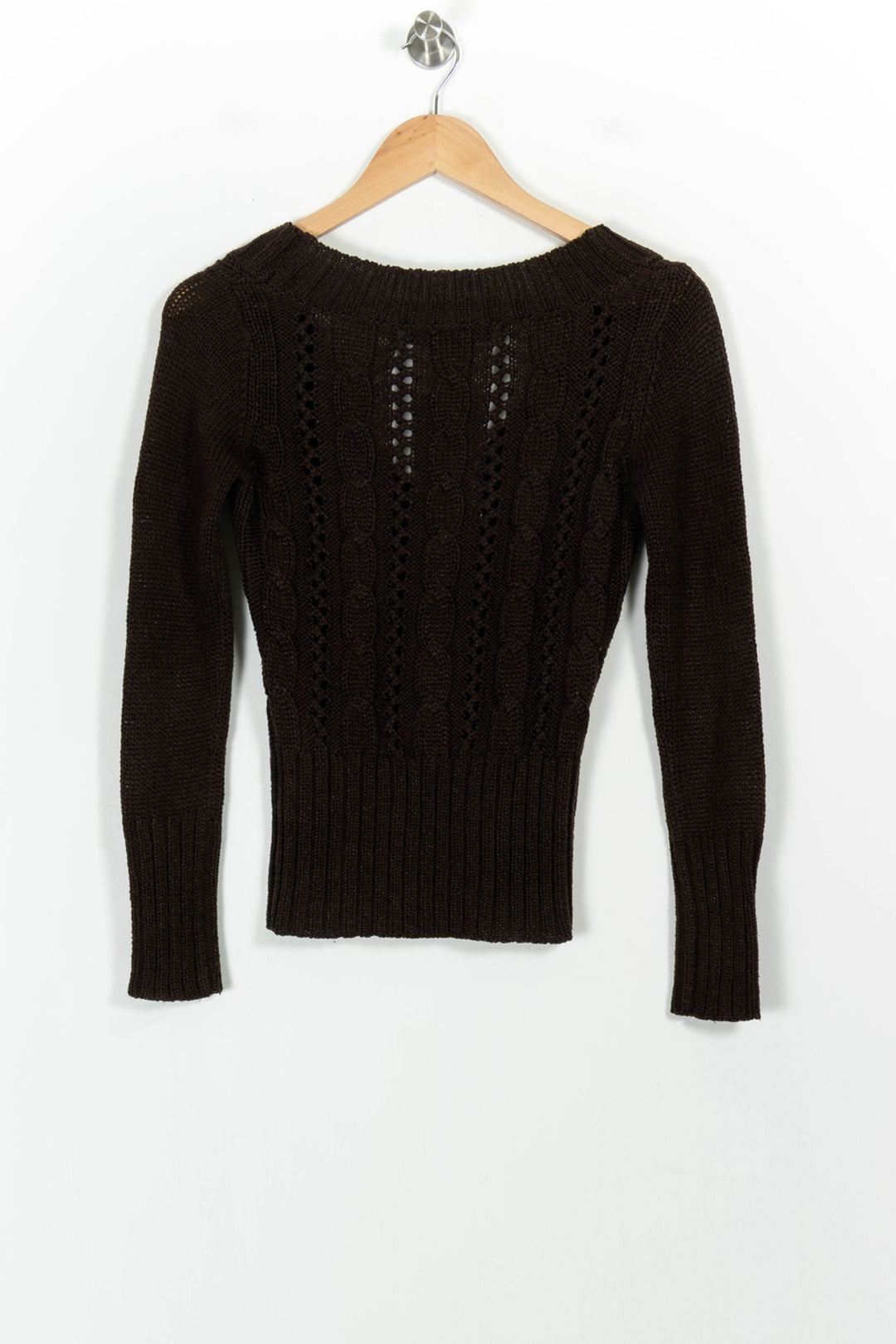 Pull Marron - Taille XS/34 de la marque Caroll | PARAD102942 - Vendu par Paradigme - Image 4