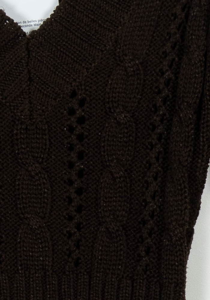 Pull Marron - Taille XS/34 de la marque Caroll | PARAD102942 - Vendu par Paradigme - Image 3