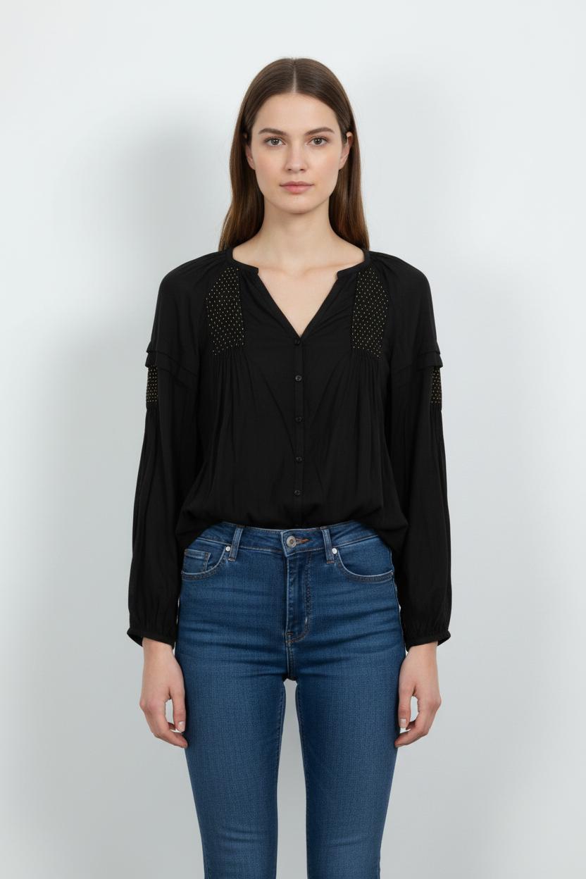 Blouse Noire - Taille S/36 de la marque Maje | PARAD102946 - Vendu par Paradigme - Image 1