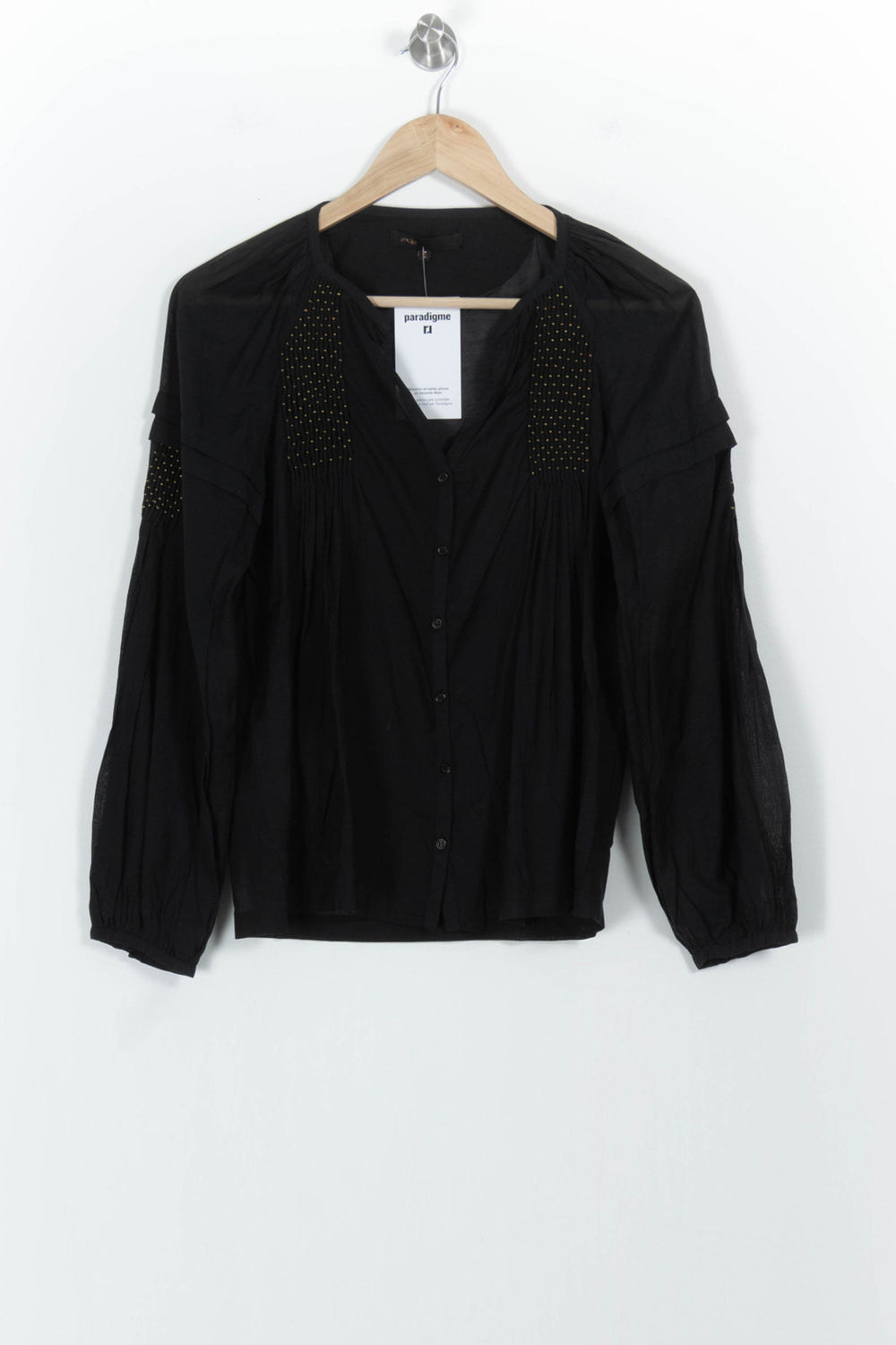Blouse Noire - Taille S/36 de la marque Maje | PARAD102946 - Vendu par Paradigme - Image 2