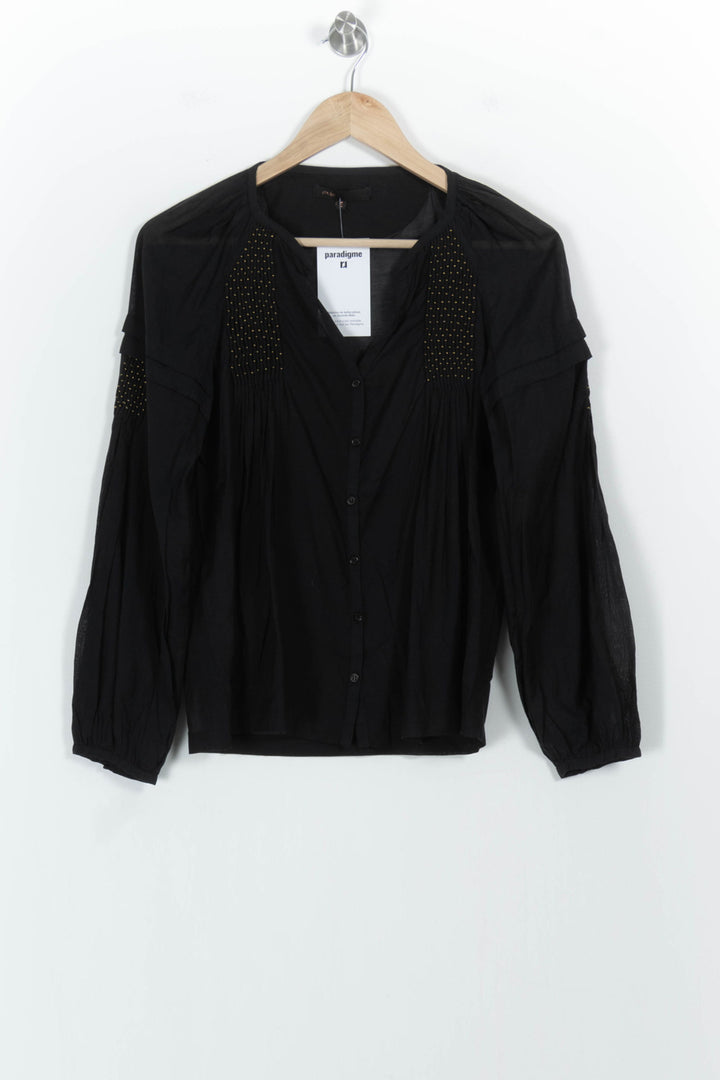 Blouse Noire - Taille S/36 de la marque Maje | PARAD102946 - Vendu par Paradigme - Image 2