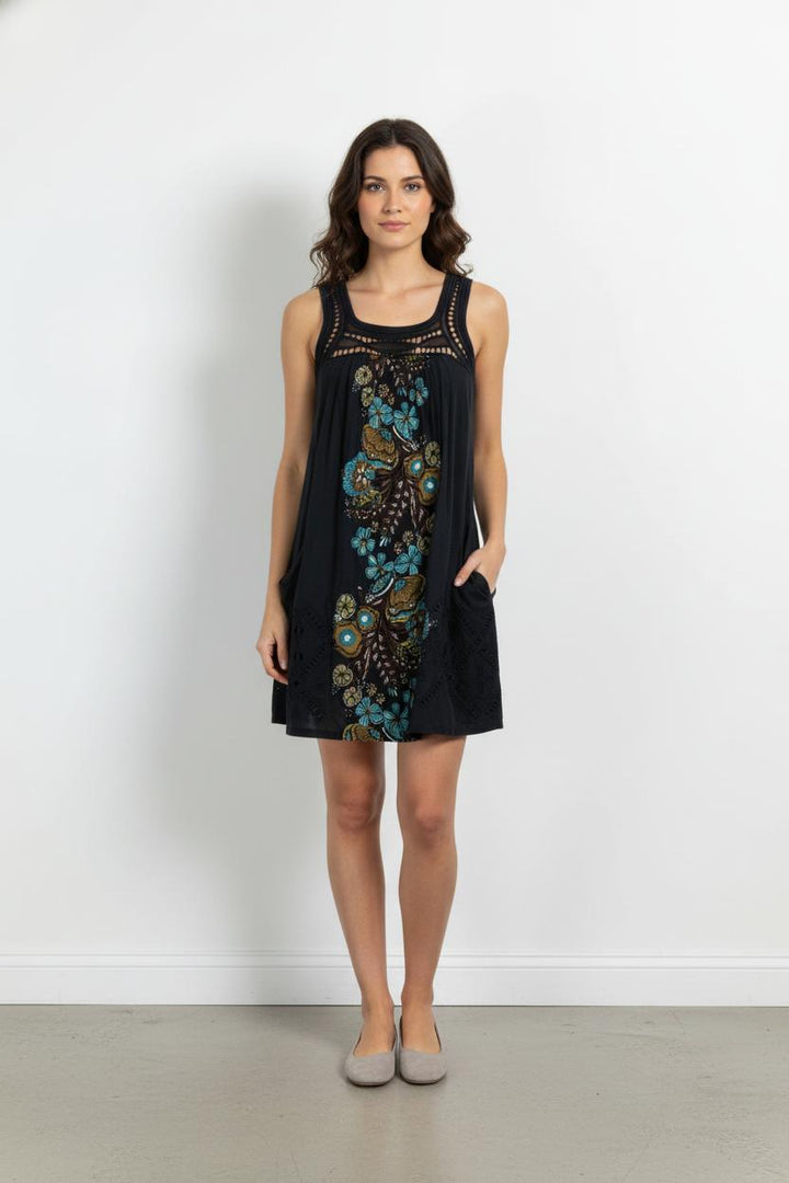 Robe Courte Bleue et Noire - Taille M/38 de la marque Derhy | PARAD102949 - Vendu par Paradigme - Image 1